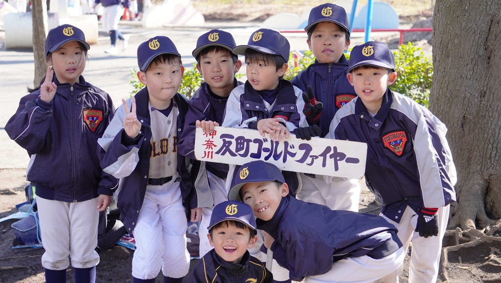 神奈川区少年野球（開会式）での集合写真